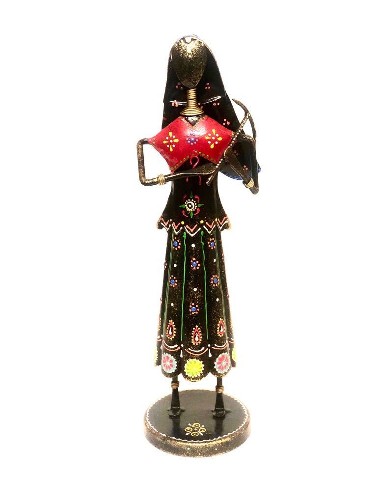 Lady Farmer With Agricultural Tools Metal Showpiece Decor Tamrapatra - Tamrapatra