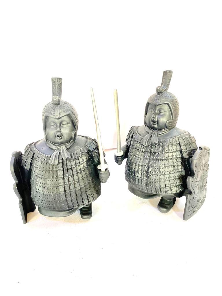 Modern Asian Warriors Soldiers Pair Set Of 2 Home Office Décor By Tamrapatra