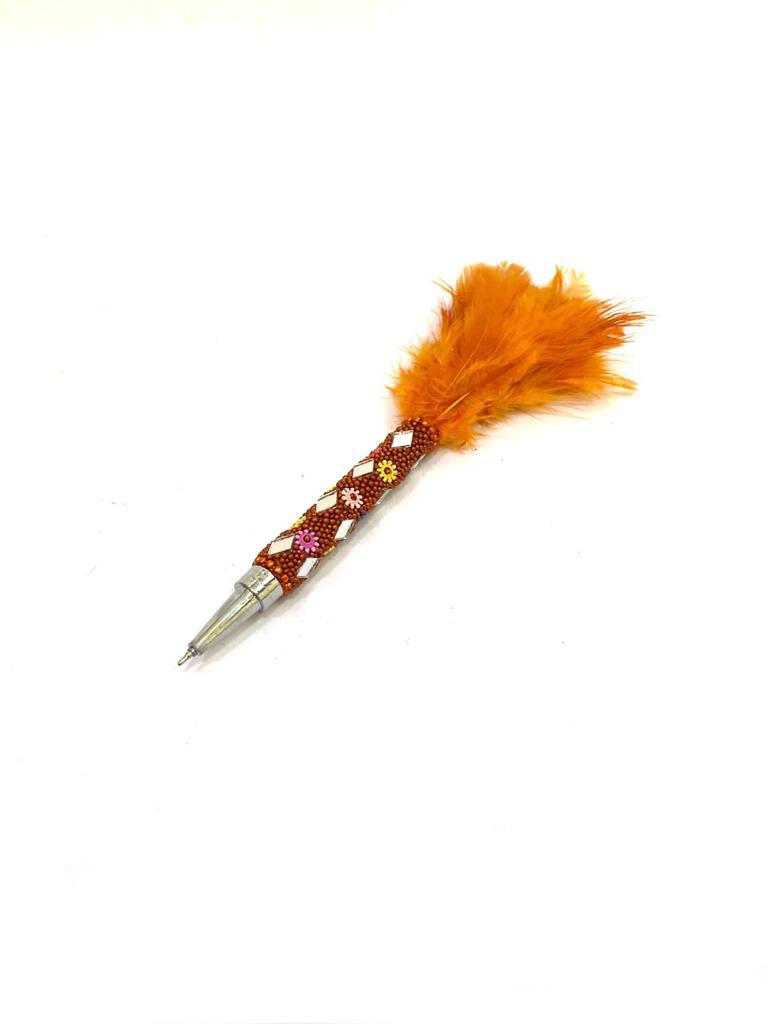 Feather Pens In Various Shades Extraordinary Collection Stationary From Tamrapatra