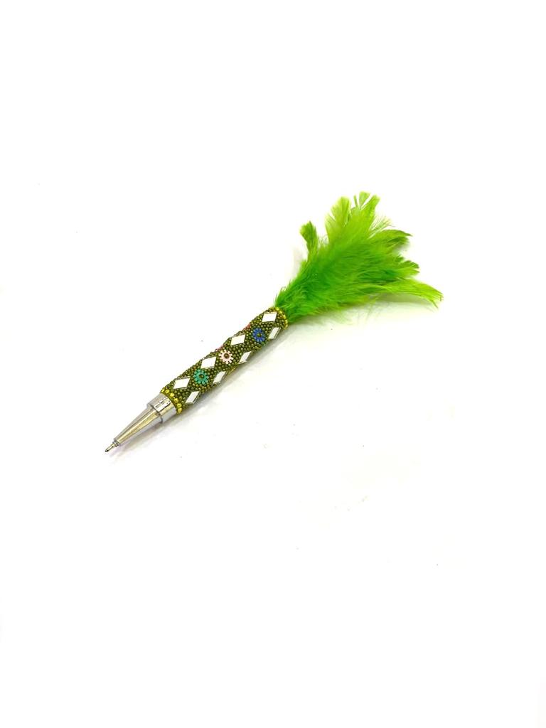 Feather Pens In Various Shades Extraordinary Collection Stationary From Tamrapatra