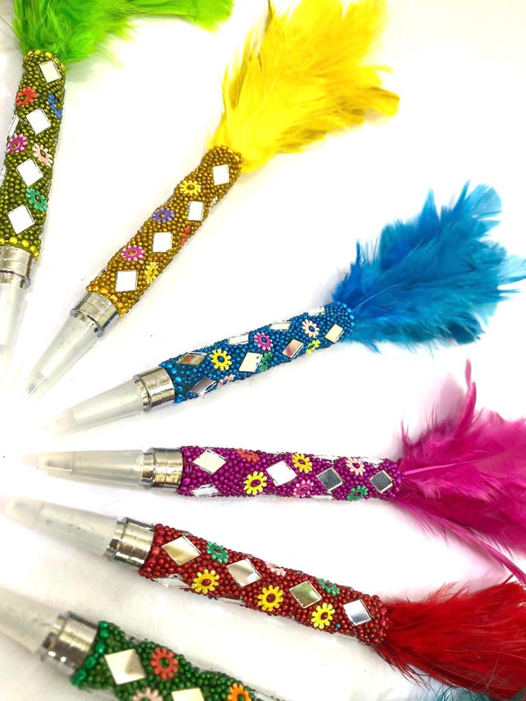 Feather Pens In Various Shades Extraordinary Collection Stationary From Tamrapatra