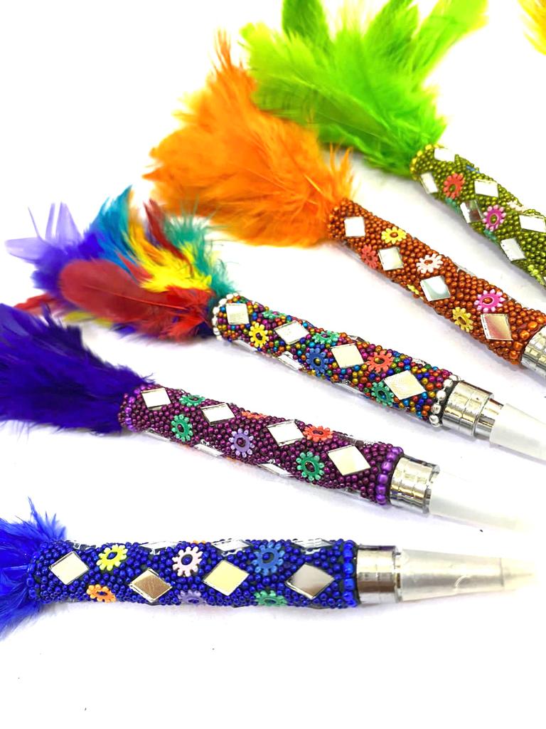 Feather Pens In Various Shades Extraordinary Collection Stationary From Tamrapatra