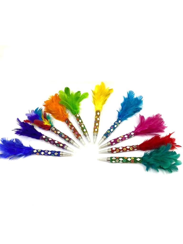 Feather Pens In Various Shades Extraordinary Collection Stationary From Tamrapatra
