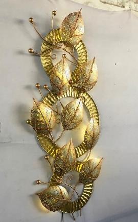 9 Leaf Metals Wall Décor 3 Rings Attractive Decoration LED Panel From Tamrapatra
