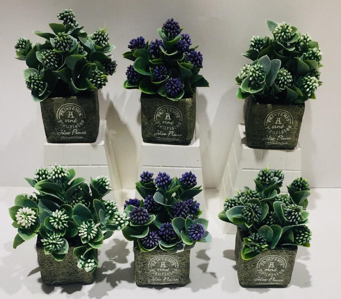 Cemented Pot Pearl Glam Indoor Artificial Plant Home Décor Garden Tamrapatra