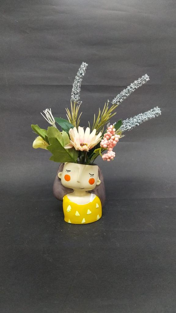 Sweet Planters With Attractive Artificial Plant Decoration For Home Office Tamrapatra