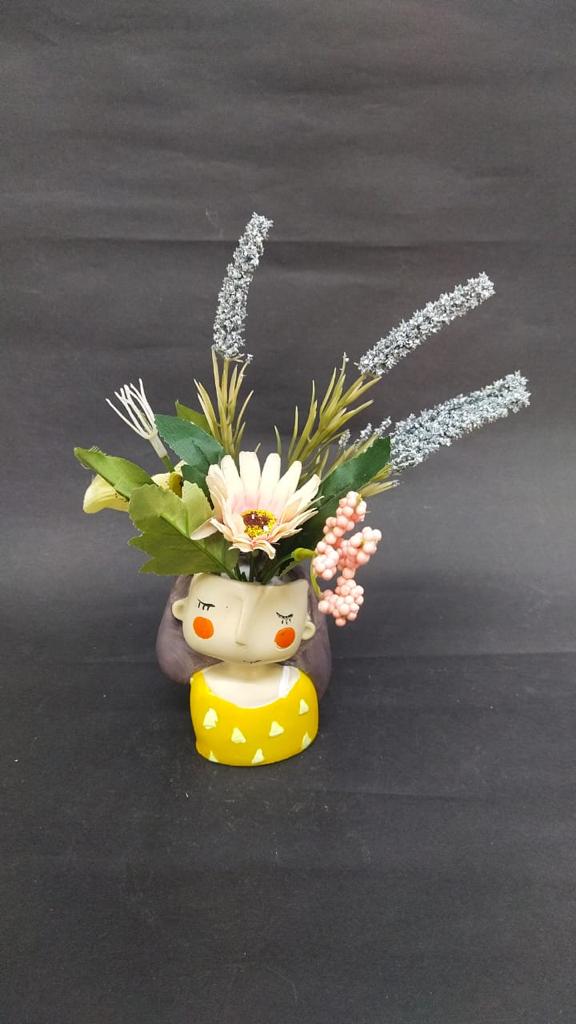 Sweet Planters With Attractive Artificial Plant Decoration For Home Office Tamrapatra