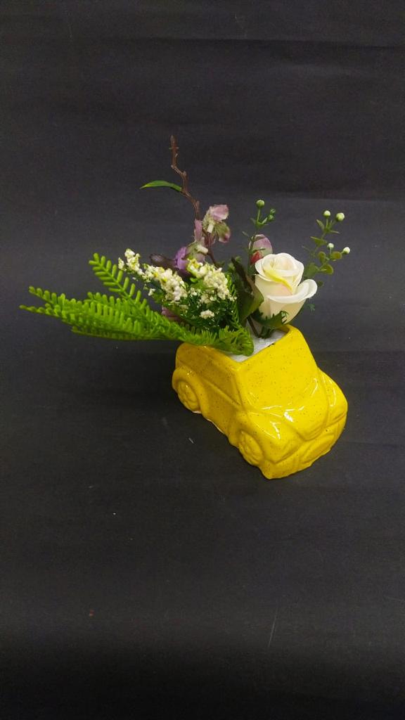 Car Design In Ceramic Pottery Huge Range Available With Plants Décor Tamrapatra