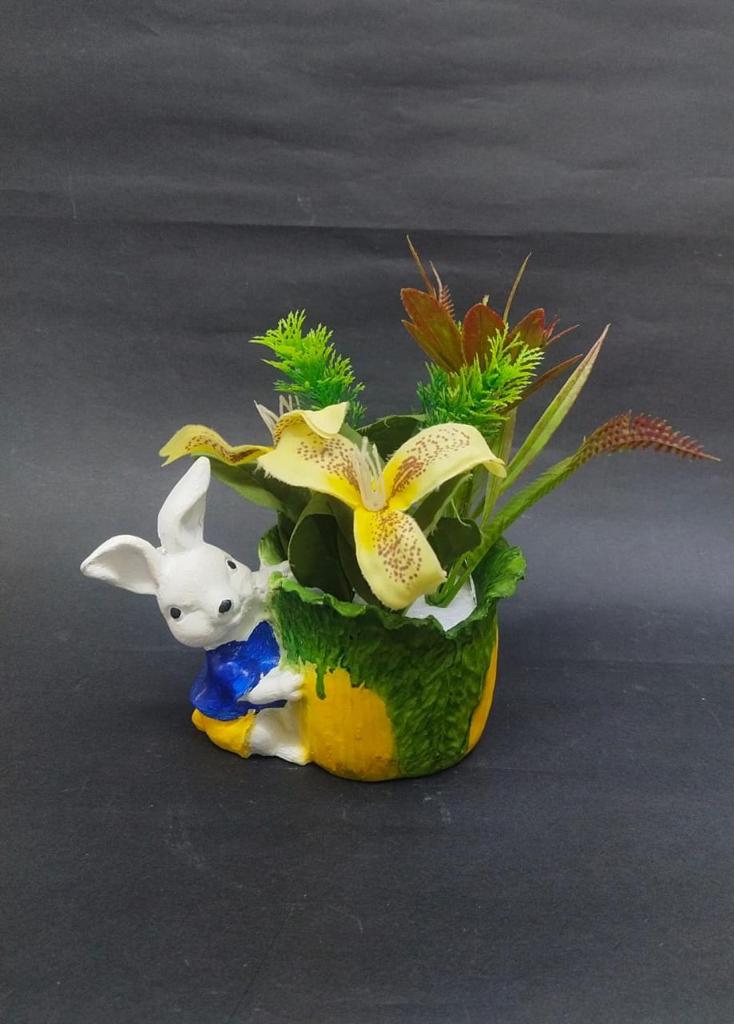 Rabbit Design Planter Carry Basket For Plants Succulents Décor By Tamrapatra