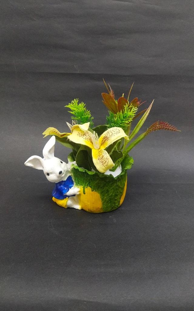Rabbit Design Planter Carry Basket For Plants Succulents Décor By Tamrapatra