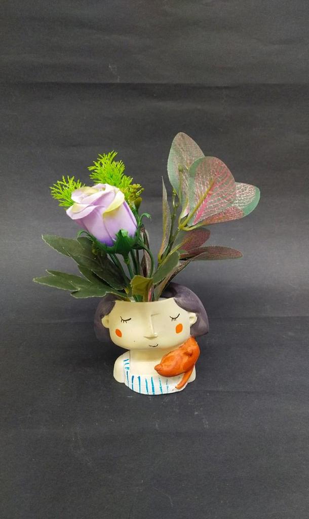 Sweet Planters With Attractive Artificial Plant Decoration For Home Office Tamrapatra