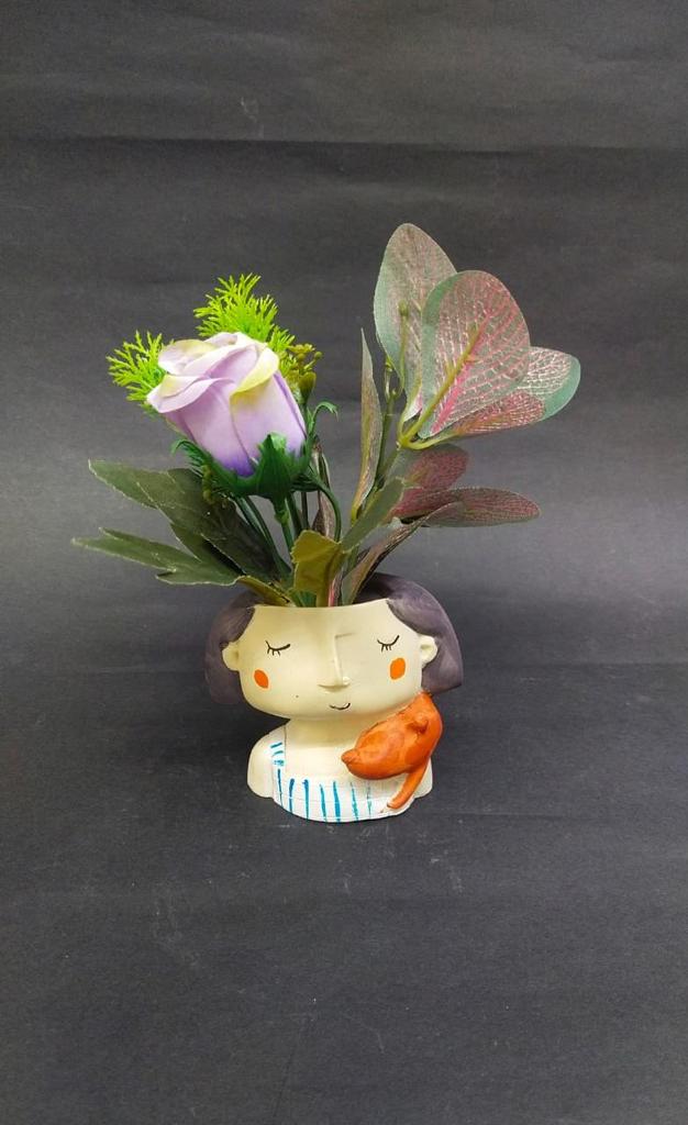 Sweet Planters With Attractive Artificial Plant Decoration For Home Office Tamrapatra