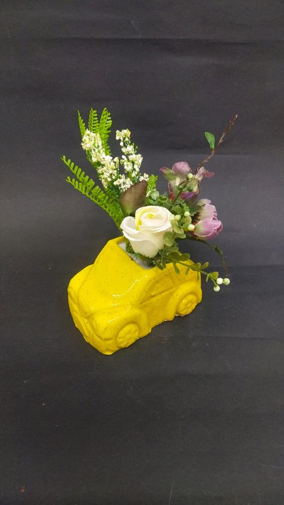 Car Design In Ceramic Pottery Huge Range Available With Plants Décor Tamrapatra