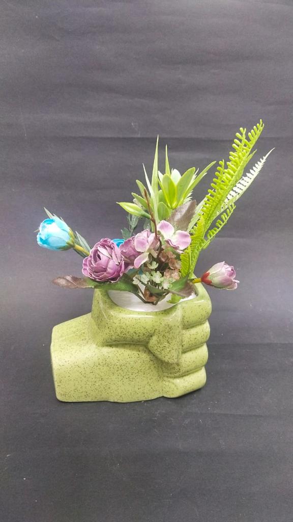 Fist Shaped Exclsuive Ceramic Pots For Plants Colorful Designs Now At Tamrapatra