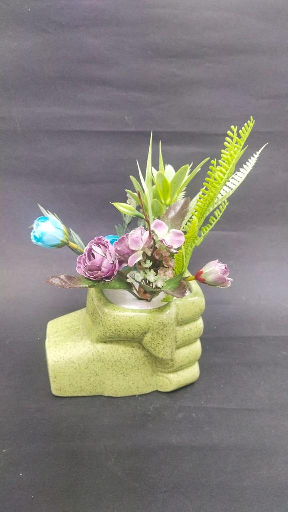 Fist Shaped Exclsuive Ceramic Pots For Plants Colorful Designs Now At Tamrapatra