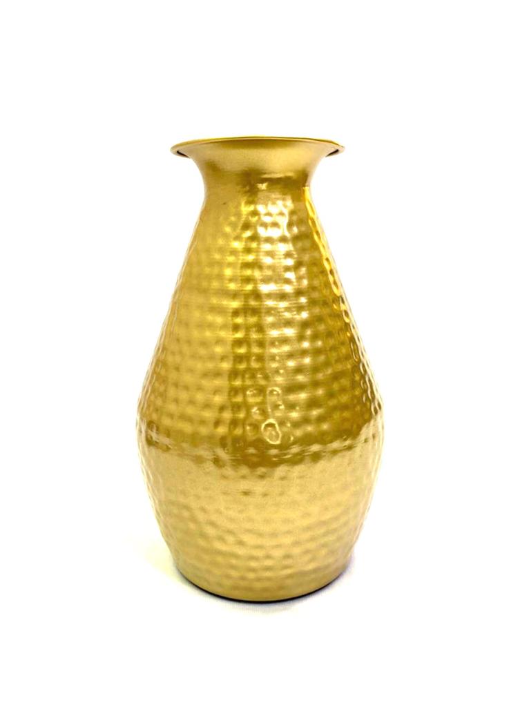 Pear Shaped Flower Pot Hammered Style Garden Decoration From Tamrapatra