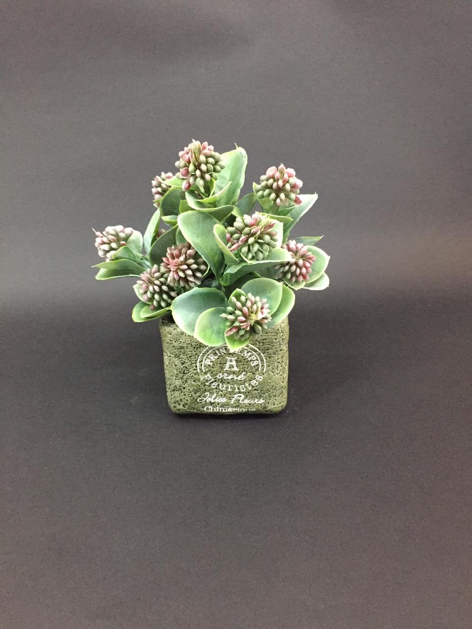 Cemented Pot Pearl Glam Indoor Artificial Plant Home Décor Garden Tamrapatra