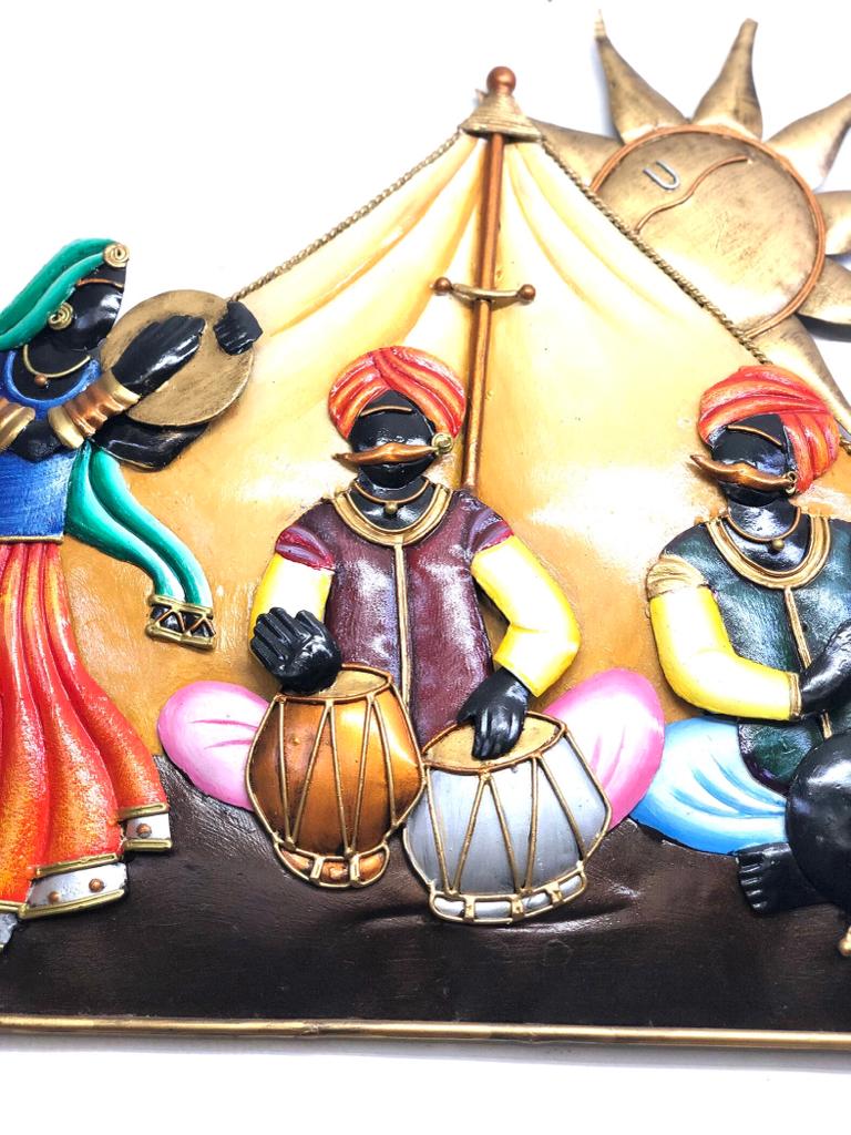 Folk Tribal Indian Classical Musical Theme based Metal Wall Décor By Tamrapatra