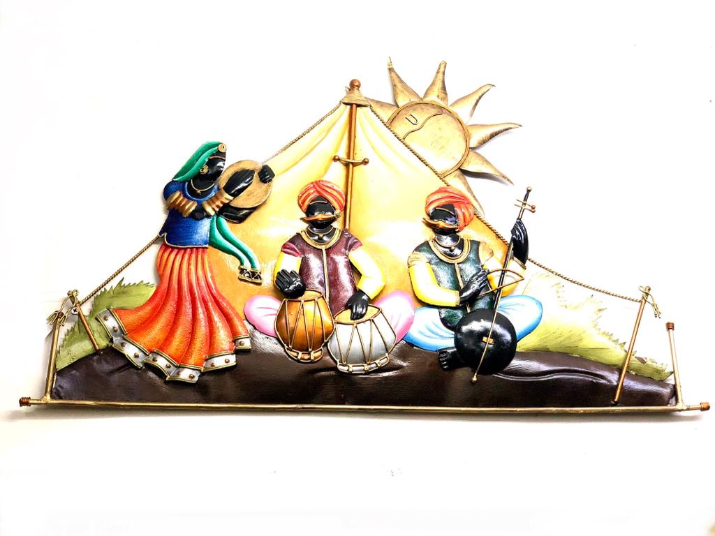 Folk Tribal Indian Classical Musical Theme based Metal Wall Décor By Tamrapatra