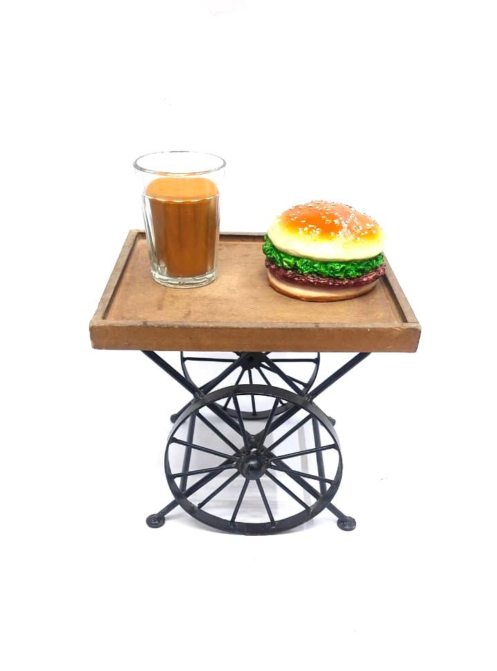 Realistic Food Kitchen Restaurant Display Burger Vadapav Samosa Tea Tamrapatra