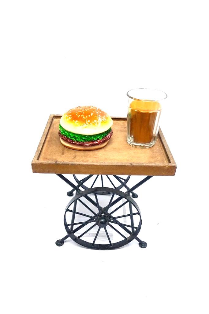 Realistic Food Kitchen Restaurant Display Burger Vadapav Samosa Tea Tamrapatra