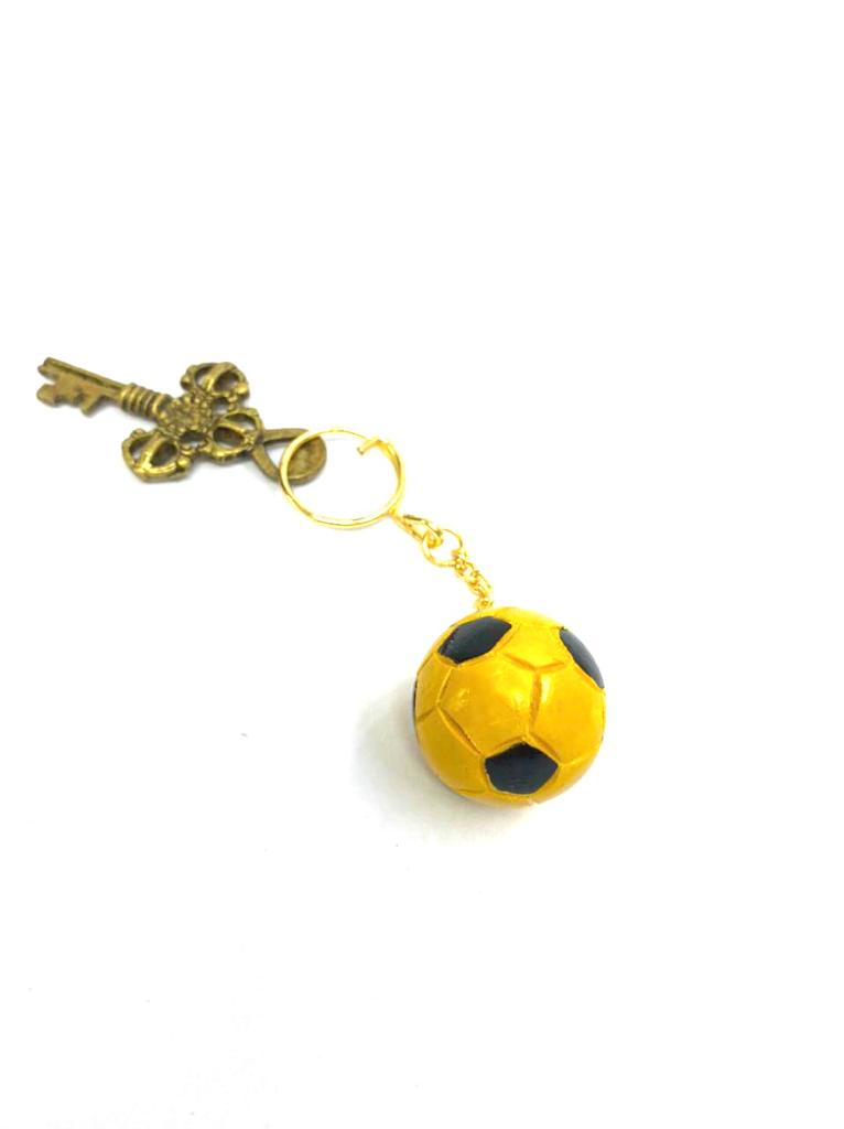 Football Multicolor Keychains Artwork Gifting's Hand Painted New By Tamrapatra
