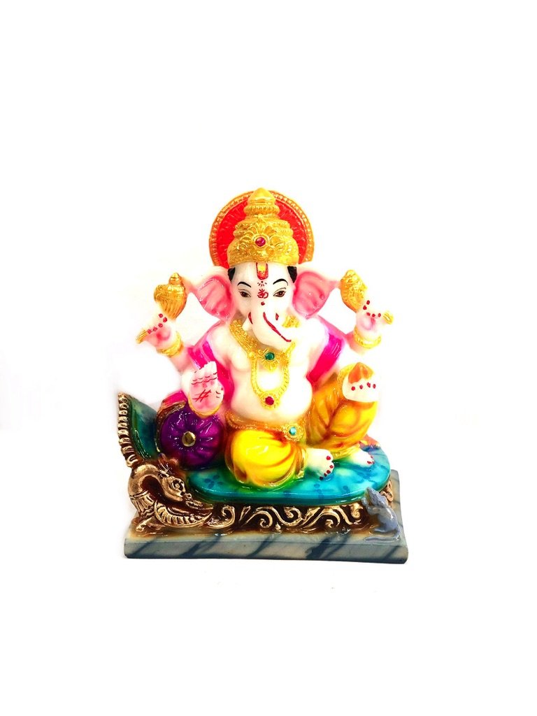 Lord Ganesha On Royal Chair Resin Made Gifts Home Decor Tamrapatra