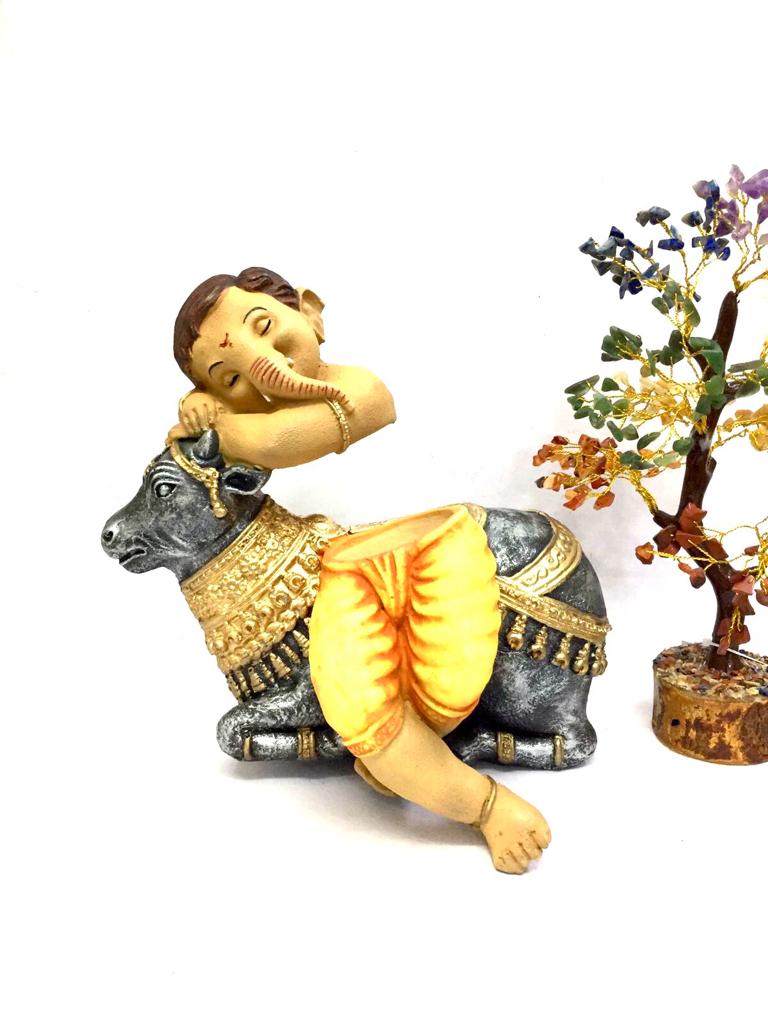 Abstract Ganesh Art With Cow Masterpiece For Office Home By Tamrapatra