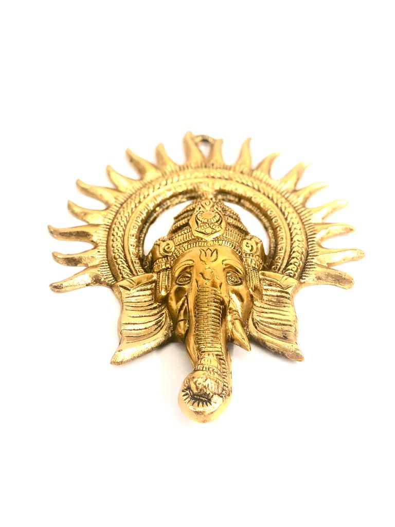 Ganesh Metal Face Home Décor  Wall Hanging Auspicious Gifts By Tamrapatra