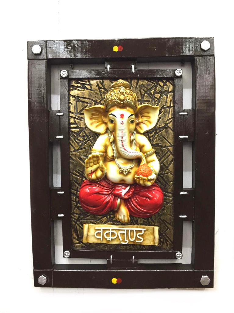 Big Ganesh Idol Resin Hanging Wall Art For Spiritual Home Décor Tamrapatra