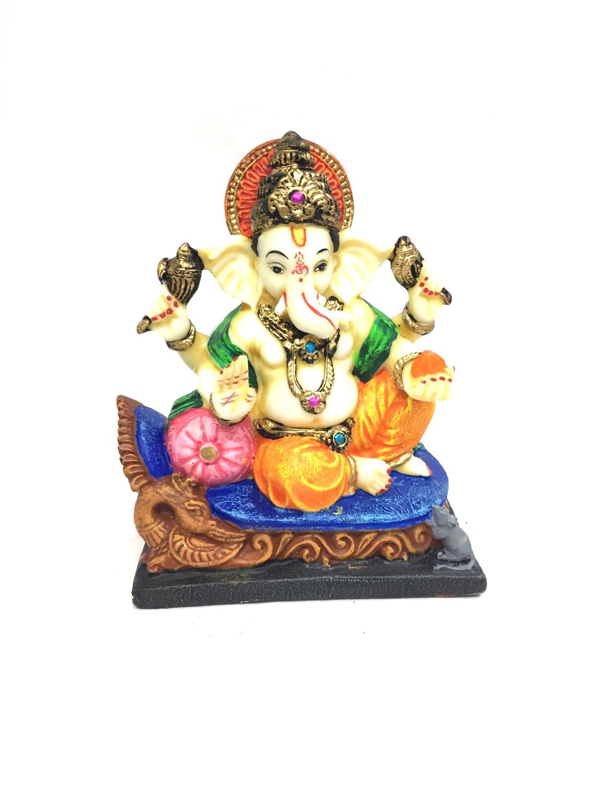 Sitting Ganesha On Royal Chair Artistic Ganesha Resin Collection Tamrapatra