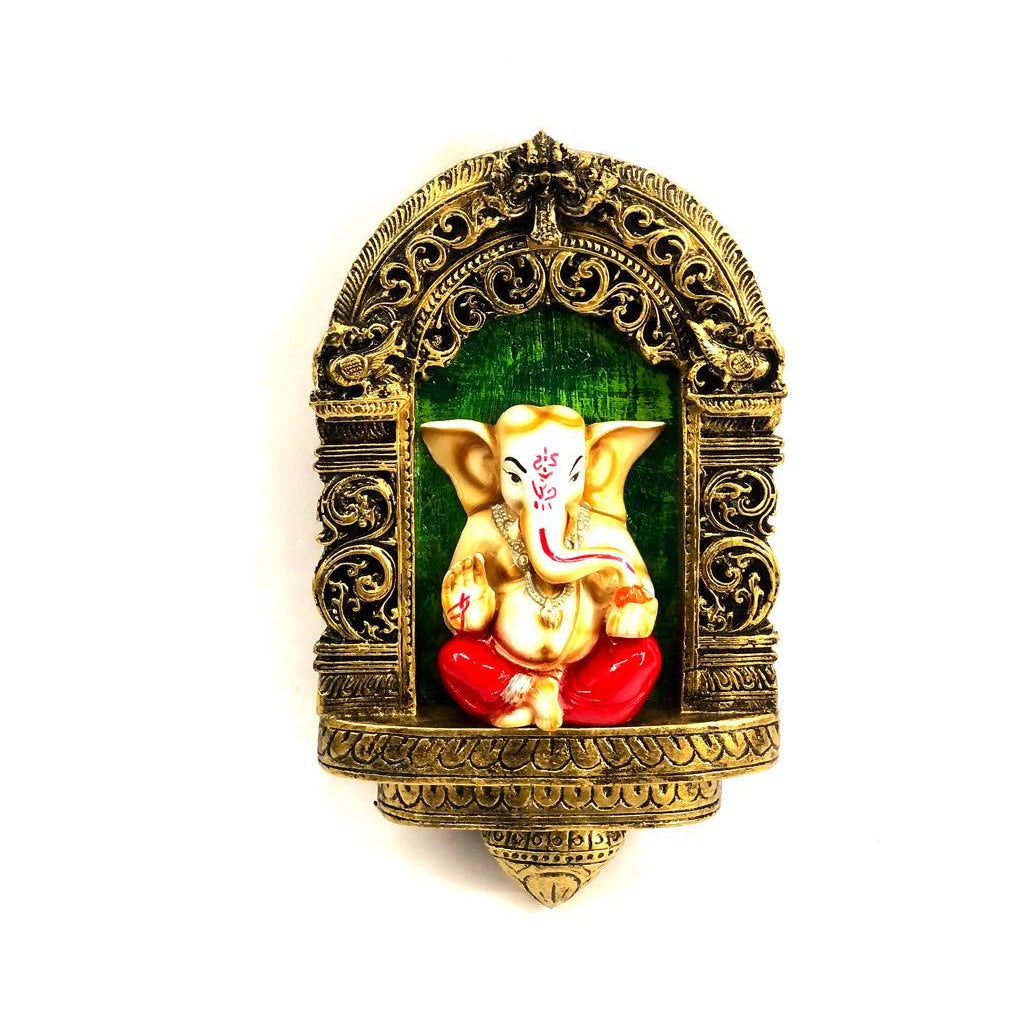 Small Jharokha Style Ganesha Religious Wall Hangings Resin Available Tamrapatra - Tamrapatra