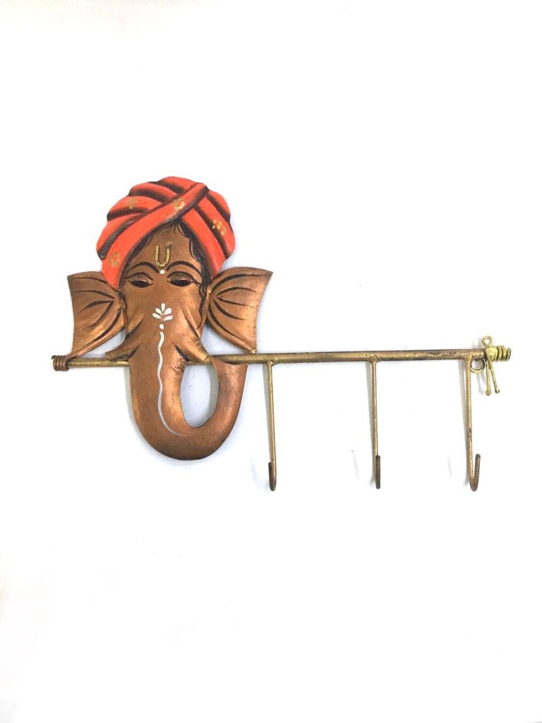 Ganesha Key Holder Wall Decor Utility Made of Iron Handicrafts Tamrapatra