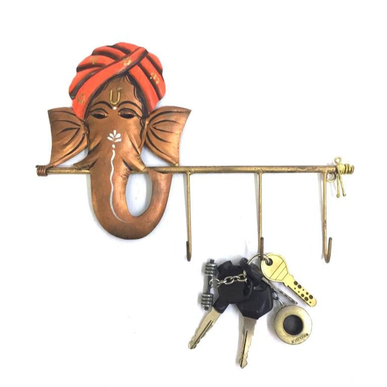 Ganesha Key Holder Wall Decor Utility Made of Iron Handicrafts Tamrapatra