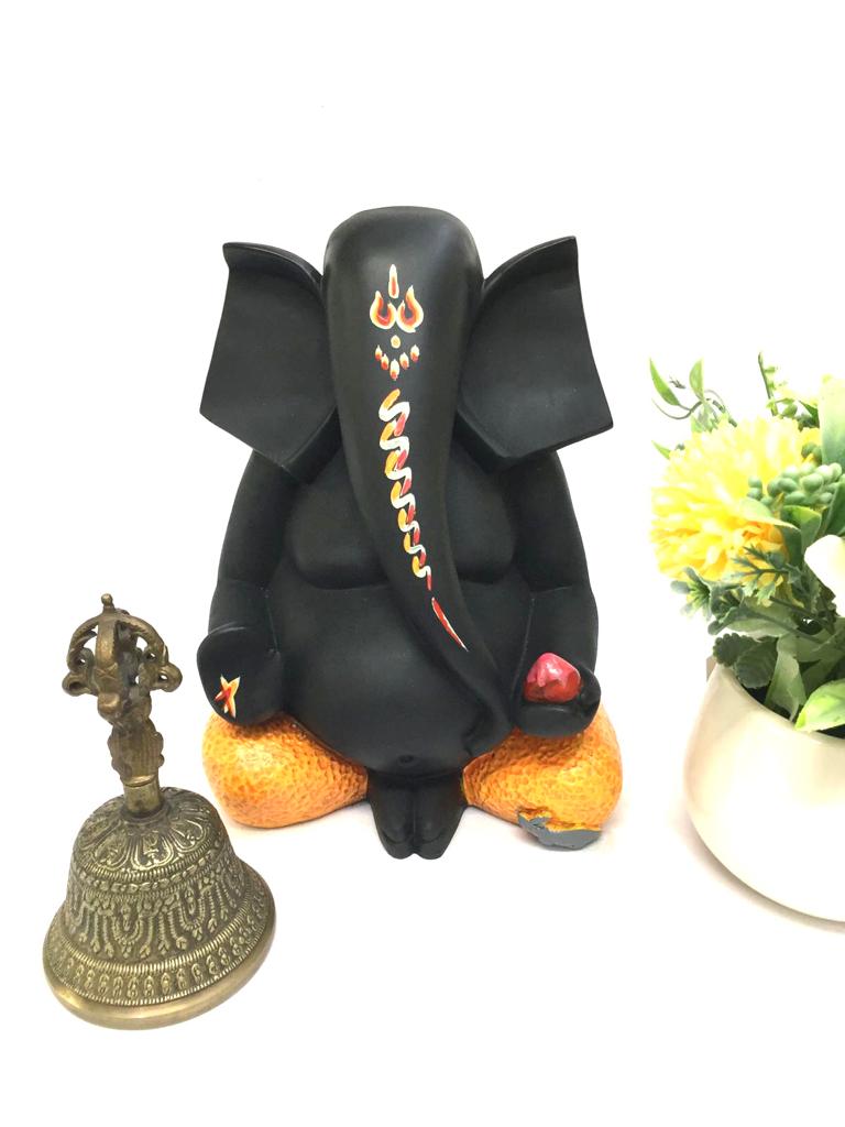 Unique Style Black & Orange Exclusive Home Décor Ganesha Resin Tamrapatra