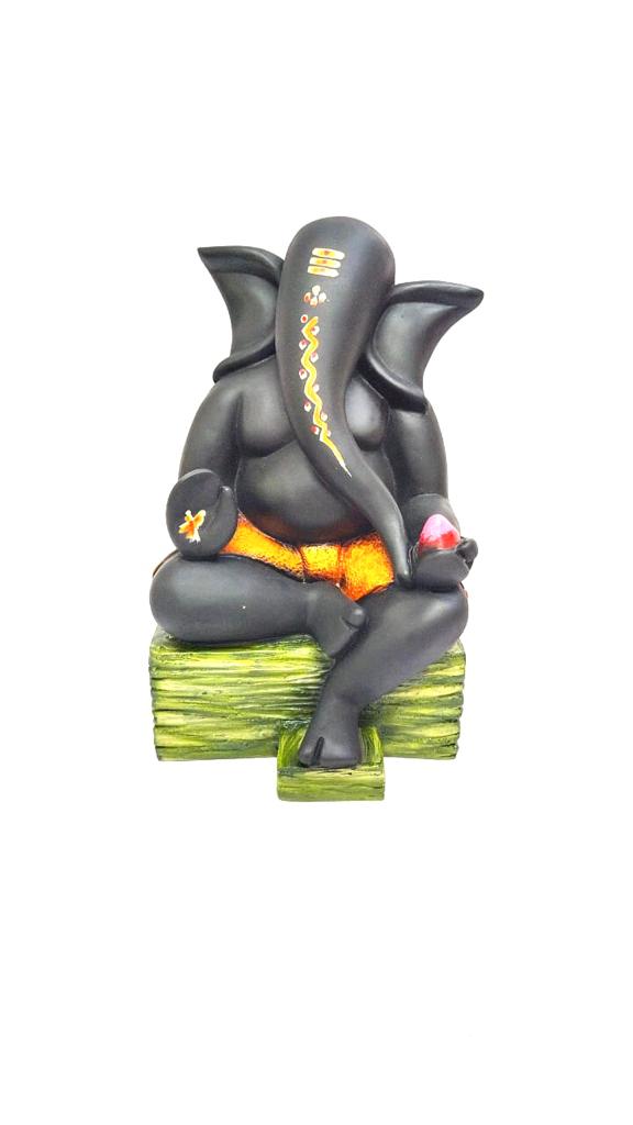 Unique Style Black & Orange Exclusive Home Décor Ganesha Resin Tamrapatra