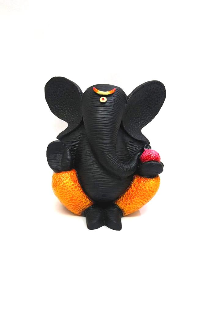 Unique Style Black & Orange Exclusive Home Décor Ganesha Resin Tamrapatra
