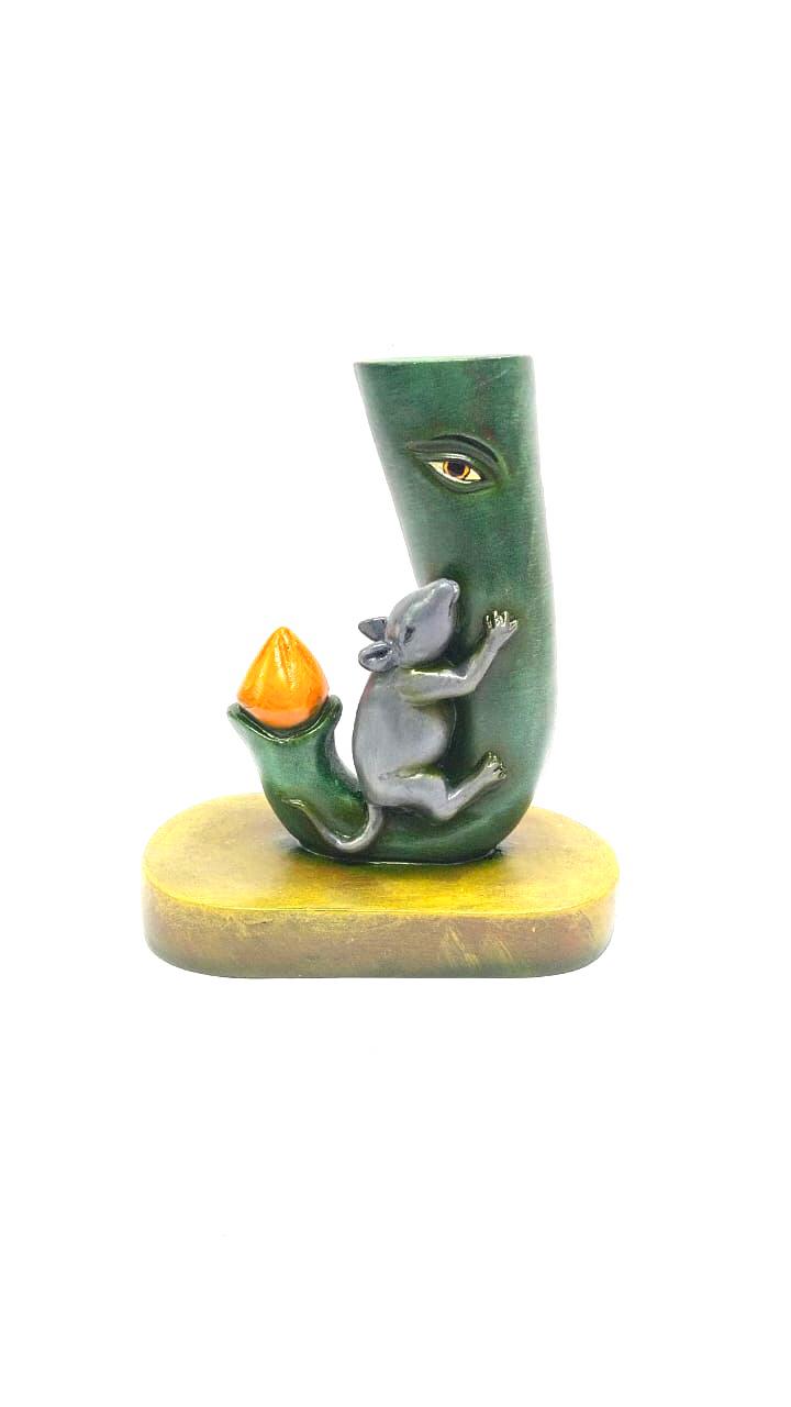 Modak Ganesh Trunk & Mouse On Stand Wonderful Resin Creations By Tamrapatra