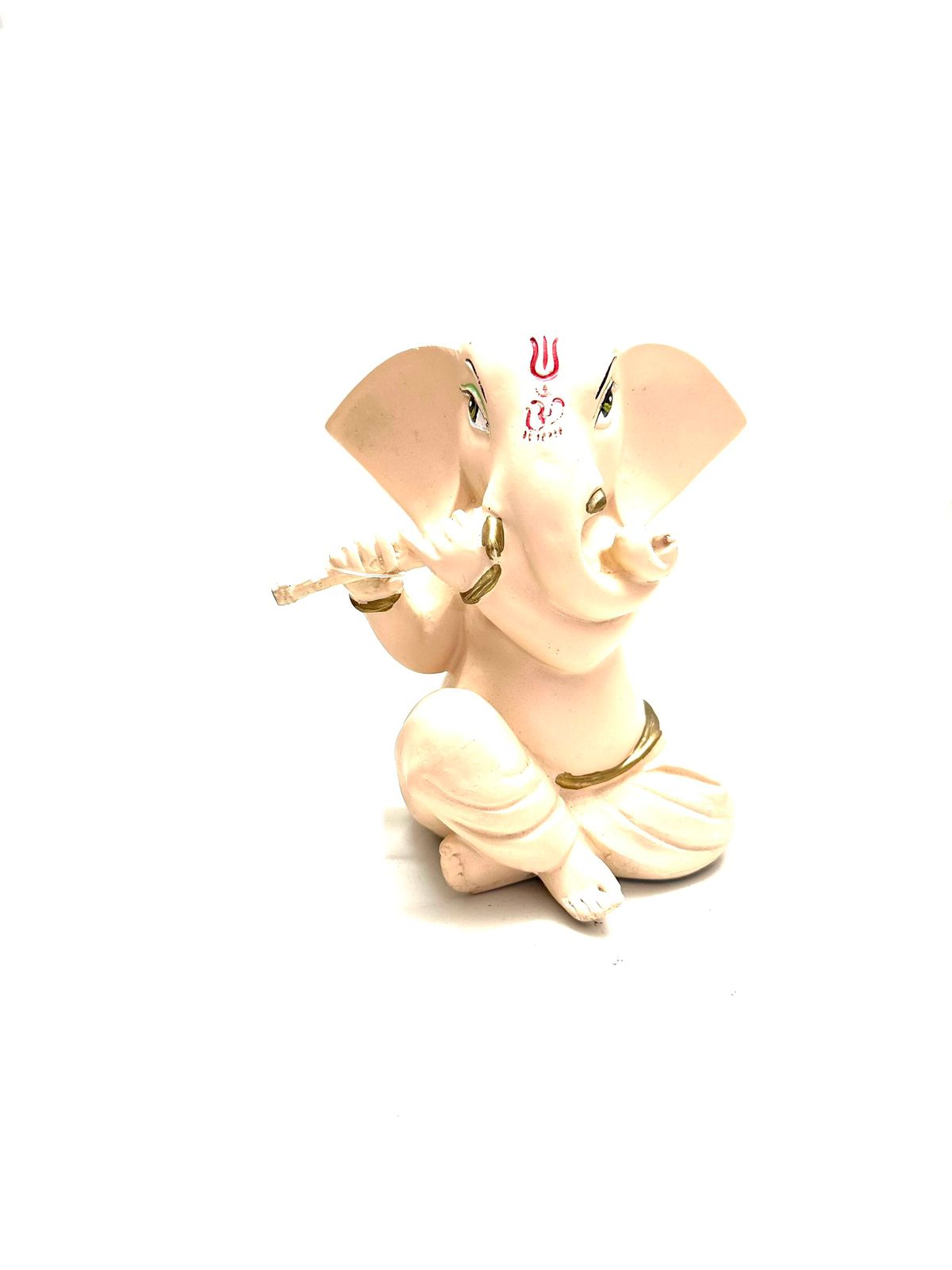 Ganesh Playing Musical Instruments In Set Of 3 Spiritual Table Showpiece Tamrapatra