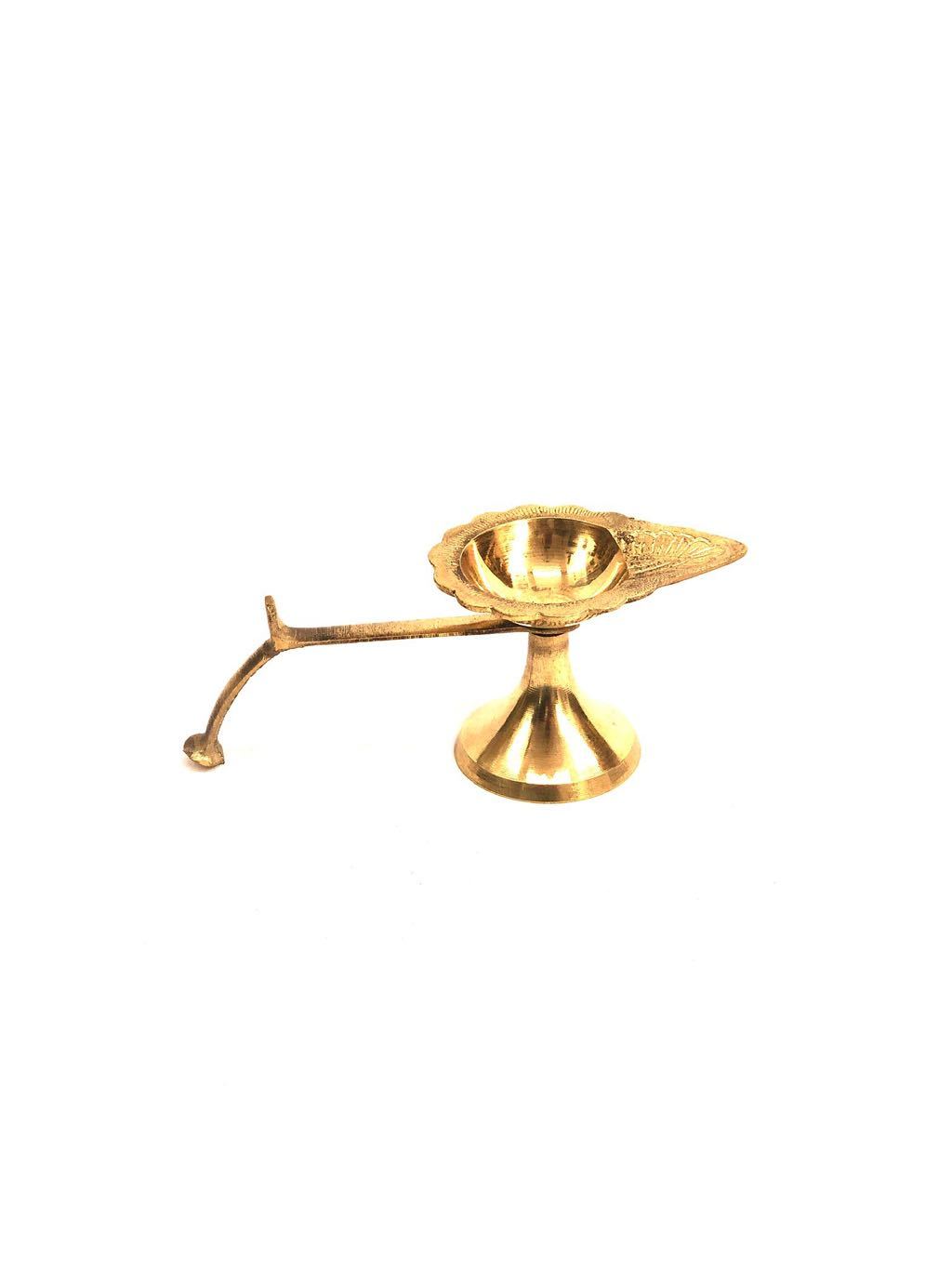 Brass Ganga Arti Diya For Devotional Rituals In Various Sizes Available Tamrapatra