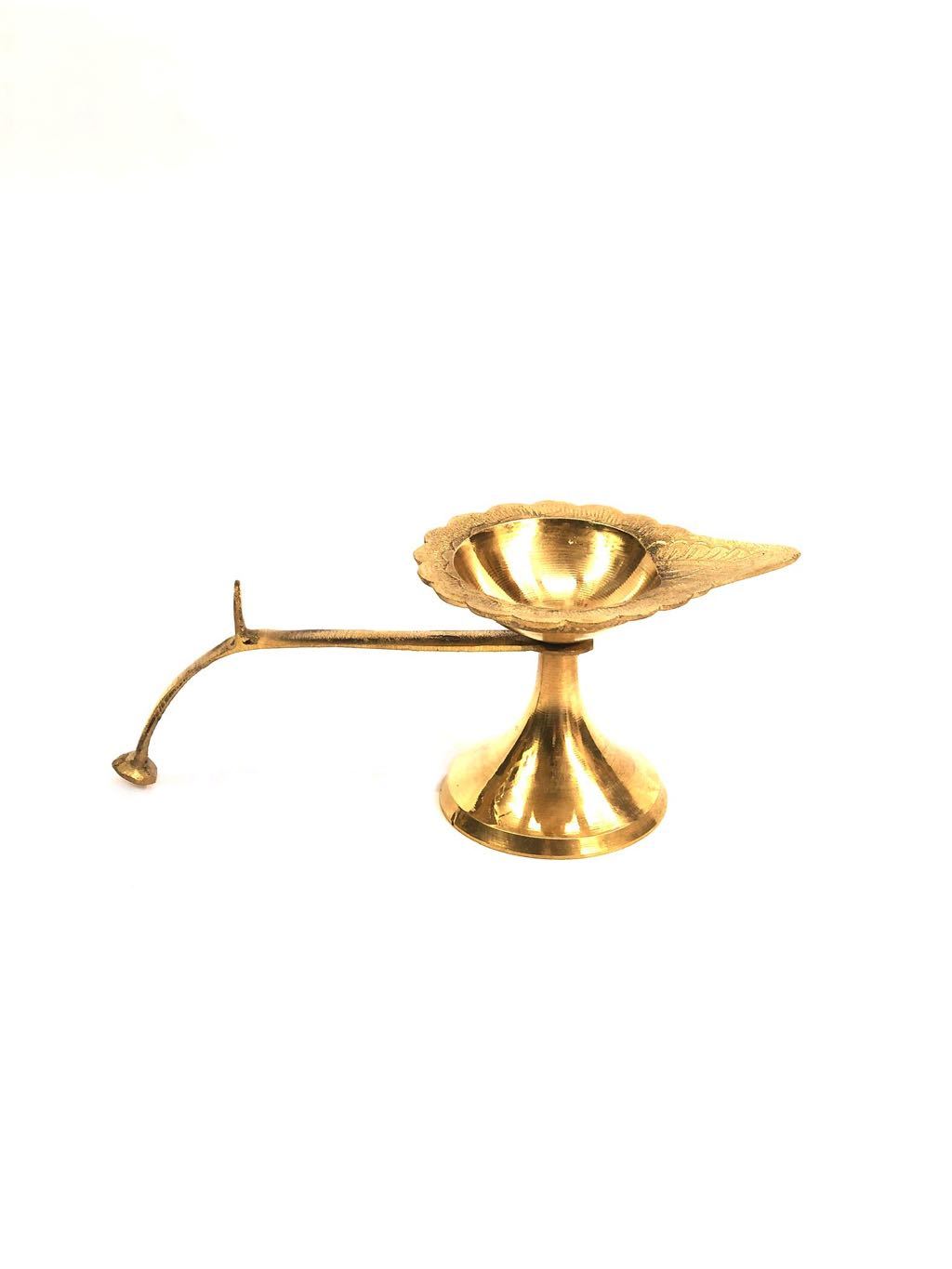 Brass Ganga Arti Diya For Devotional Rituals In Various Sizes Available Tamrapatra