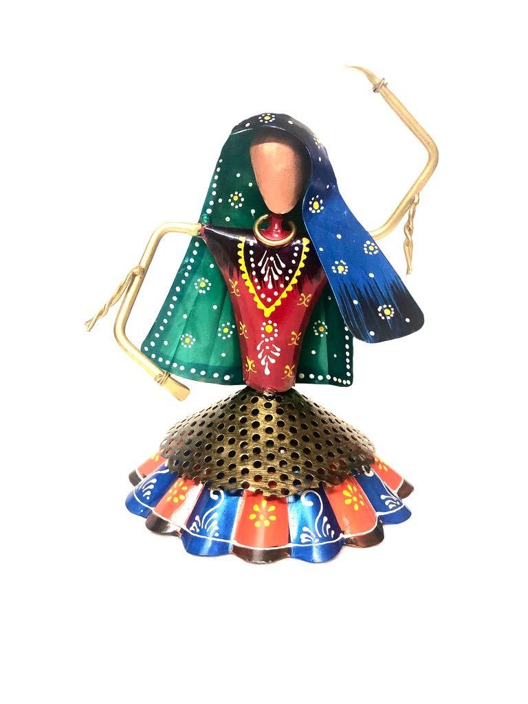 Dancing Indian Lady Traditional Metal Artifact Showpiece By Tamrapatra - Tamrapatra
