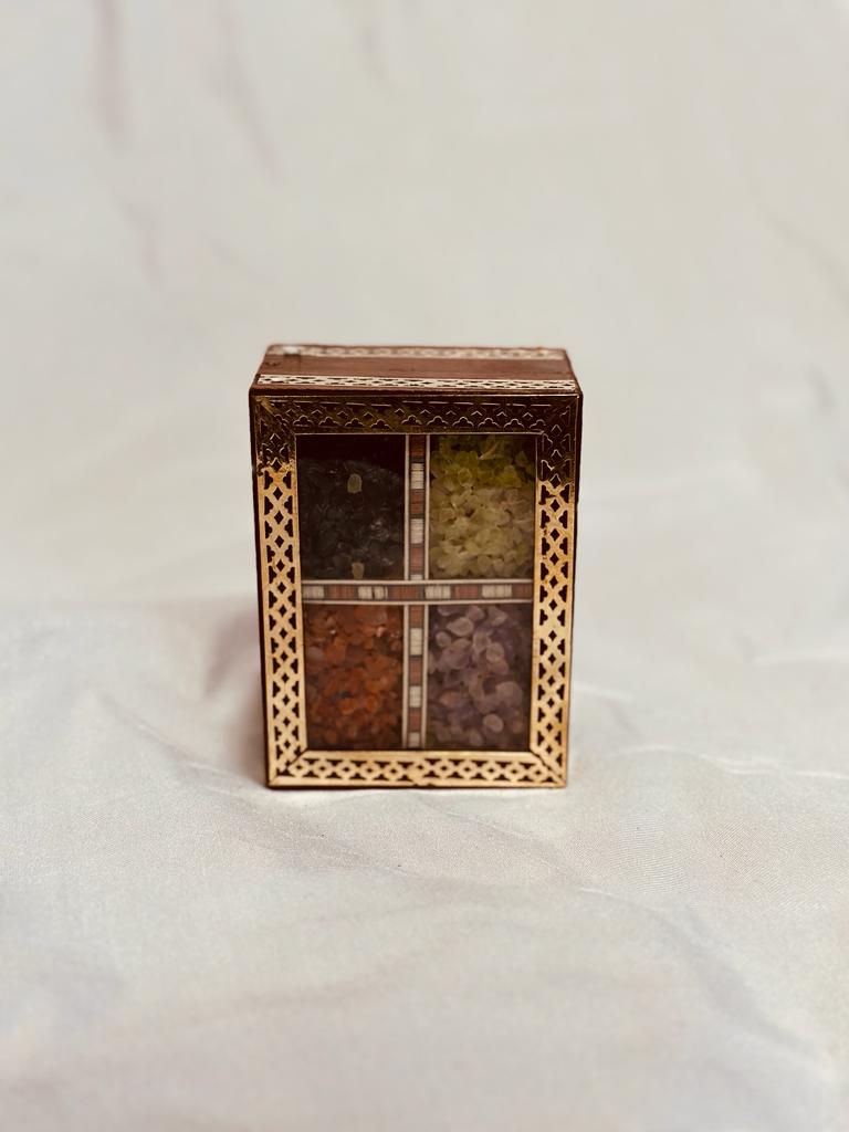 Multicolor Gemstones Enclosed In Acrylic Wooden Storage Box By Tamrapatra