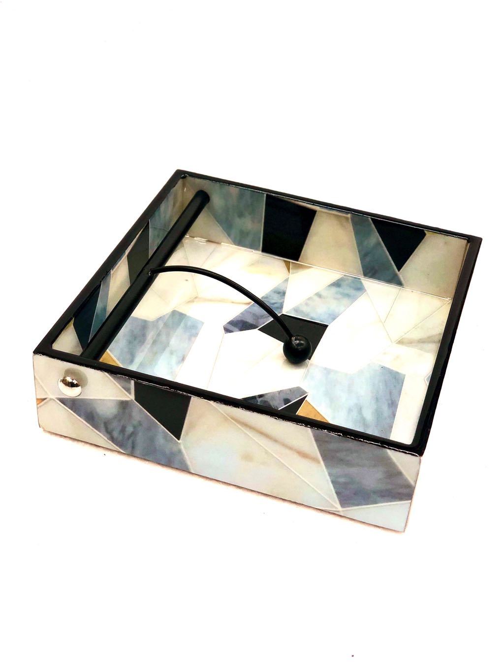 Wooden Enamel Printed Unique Designs Napkin Holder Wholesaler Tamrapatra