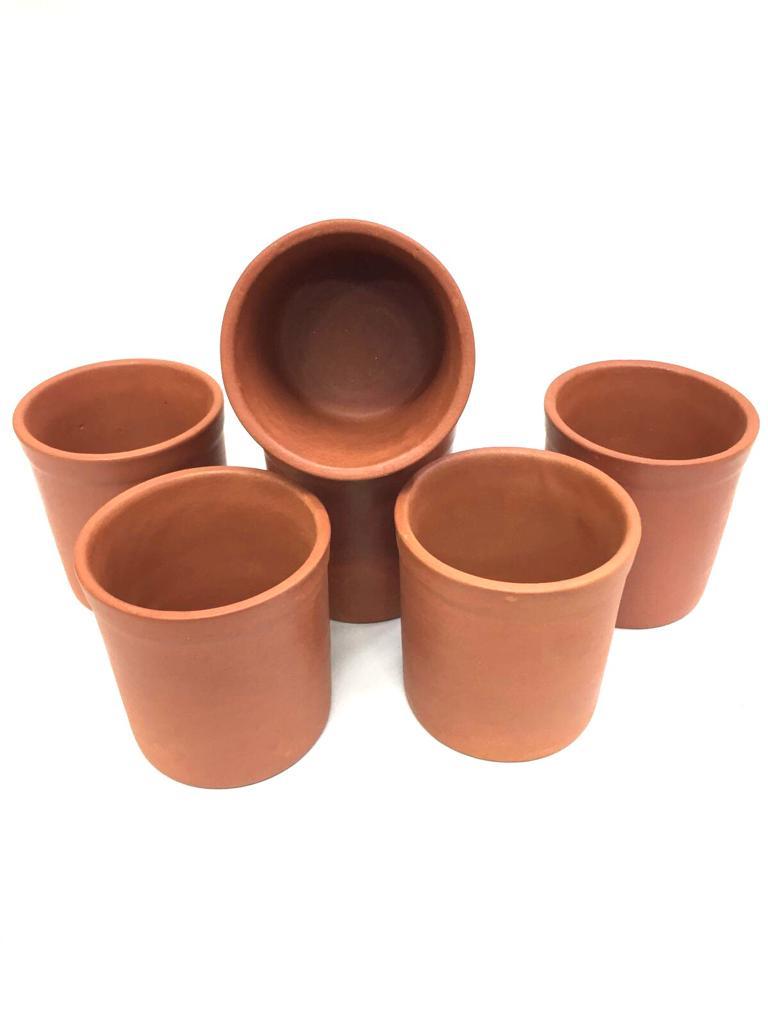 Cylindrical Glass Earthen Beverage Specials Plain & Hand Painted By Tamrapatra