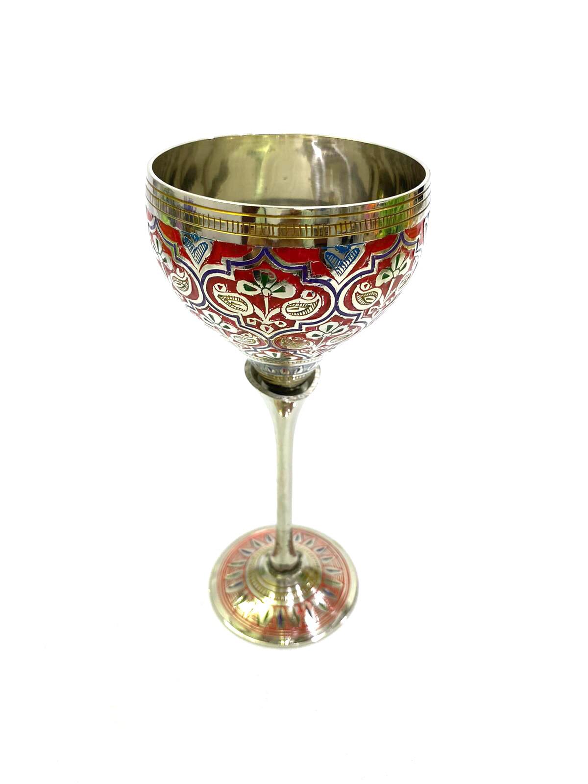 Wine Glass In Various Luxurious Designs Handcrafted Brassware By Tamrapatra