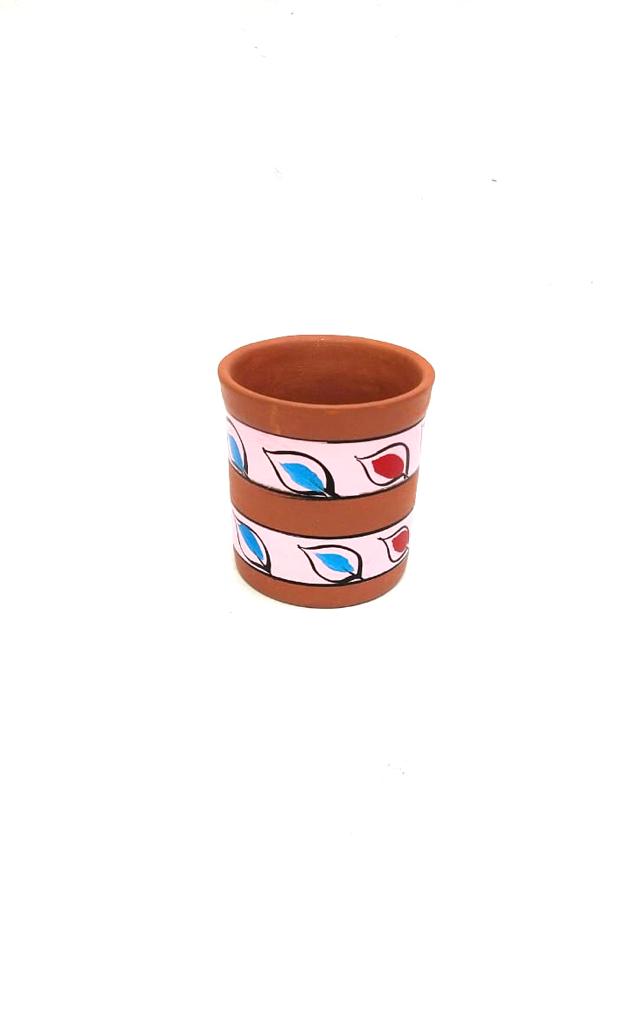 Cylindrical Glass Earthen Beverage Specials Plain & Hand Painted By Tamrapatra