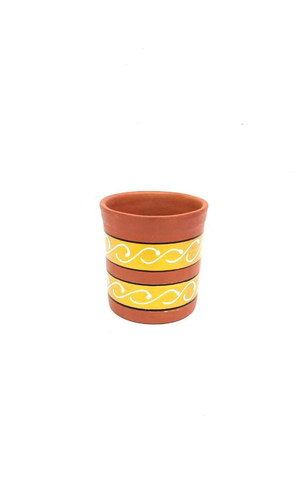 Cylindrical Glass Earthen Beverage Specials Plain & Hand Painted By Tamrapatra
