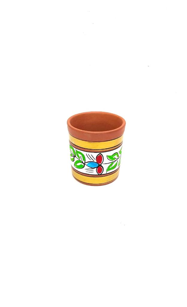 Cylindrical Glass Earthen Beverage Specials Plain & Hand Painted By Tamrapatra