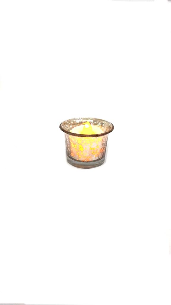 Attractive Reflection Glass Tea Holder For Lightings Festival Gifting By Tamrapatra